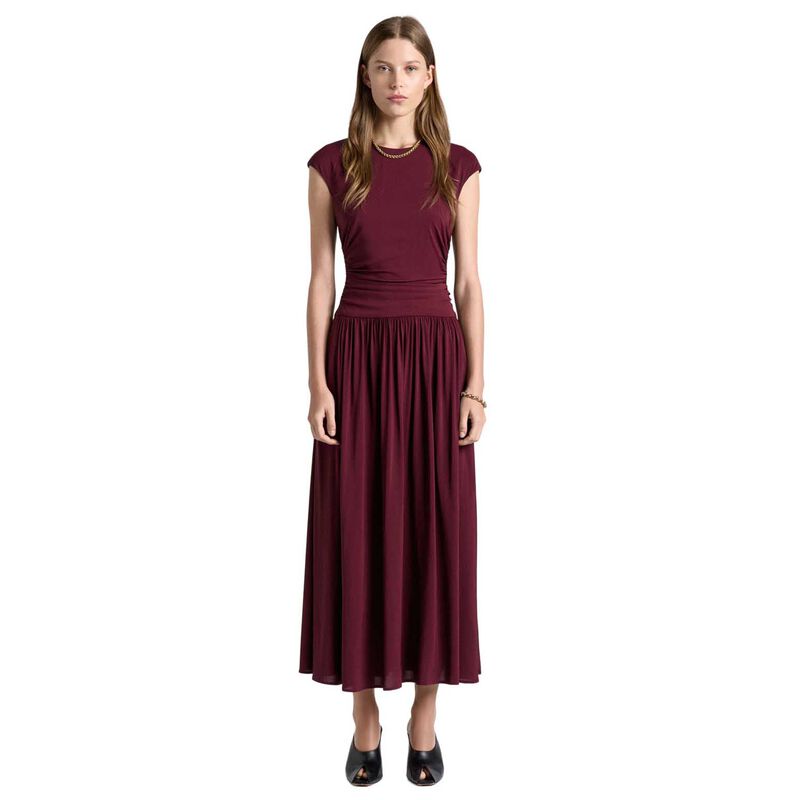 Cue Stretch Viscose Gathered Midi Dress image number 0